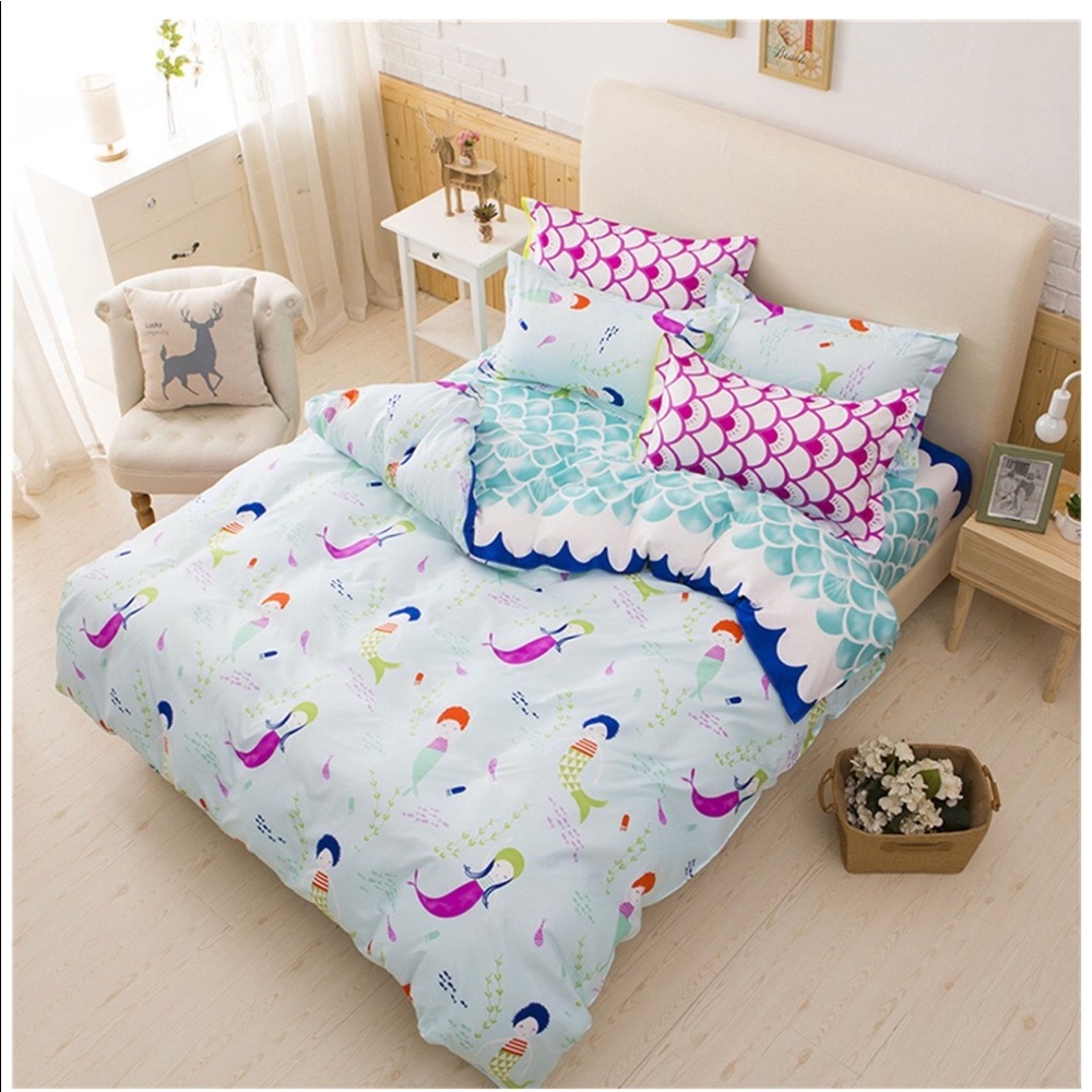 3 Piece Mermaid Duvet Set